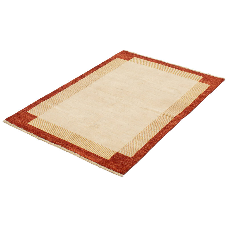 Tapis décoratif en laine de conception unique noué à la main New Age 4 pi 1 po x 6 pi 1 po Bernave