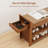 7-Pair Capacity Red-Brown Bamboo Shoe Bench with Hidden Storage