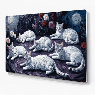 Cats American Shorthair, art mural gris en métal