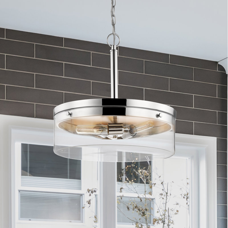 Fultonville 3 - Light Unique/Statement Pendant, Silver