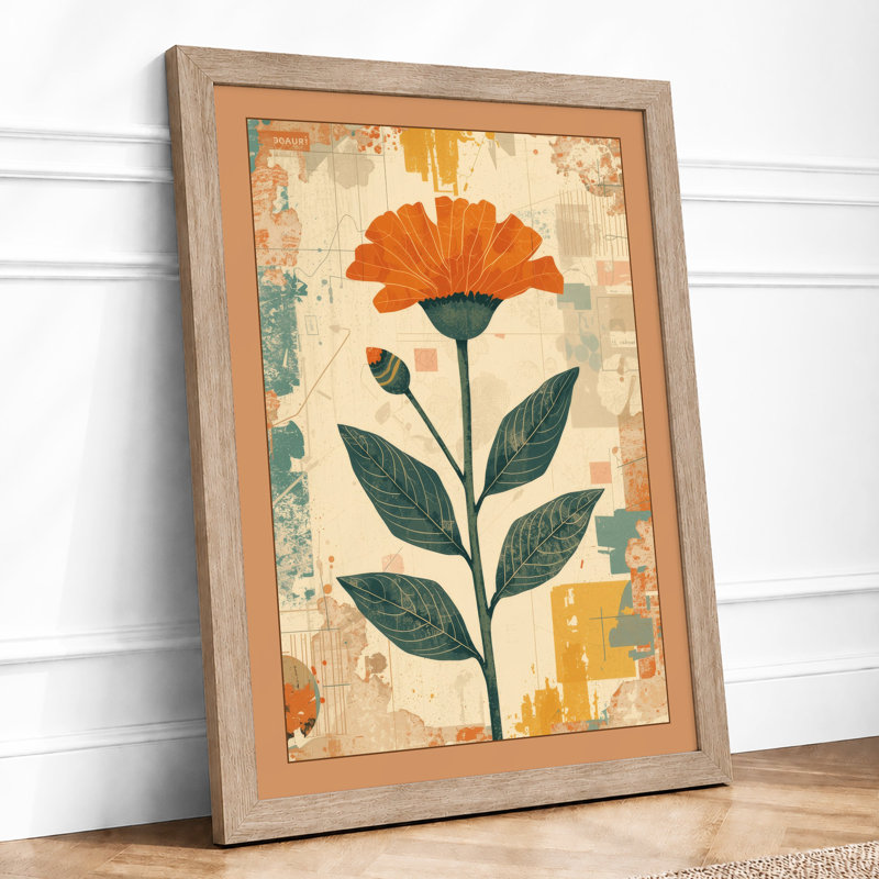 Gilded Bloom Botanical - Framed Print, Oak, A4 - 29.7 x 21.0 cm