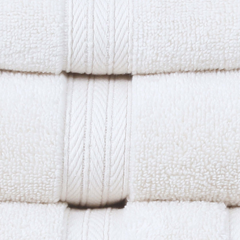 Elegance Essentials 550GSM 100% Cotton Zero Twist Super Absorbent Wash Cloth (Set of 12) - 13"x13", Ivory
