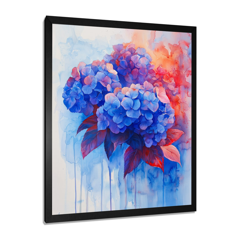 Barrera - art mural sur toile florale, H 20 po x l 12 po, Picture Framed, Noir, noir, noir, noir