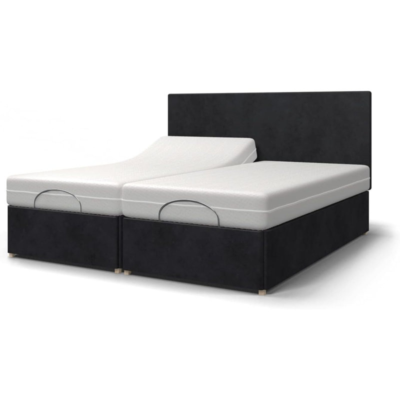 Majestic Electric Adjustable Bed with Memory Foam Mattress - Choice of Sizes & Colours, Black, Double (4'6)