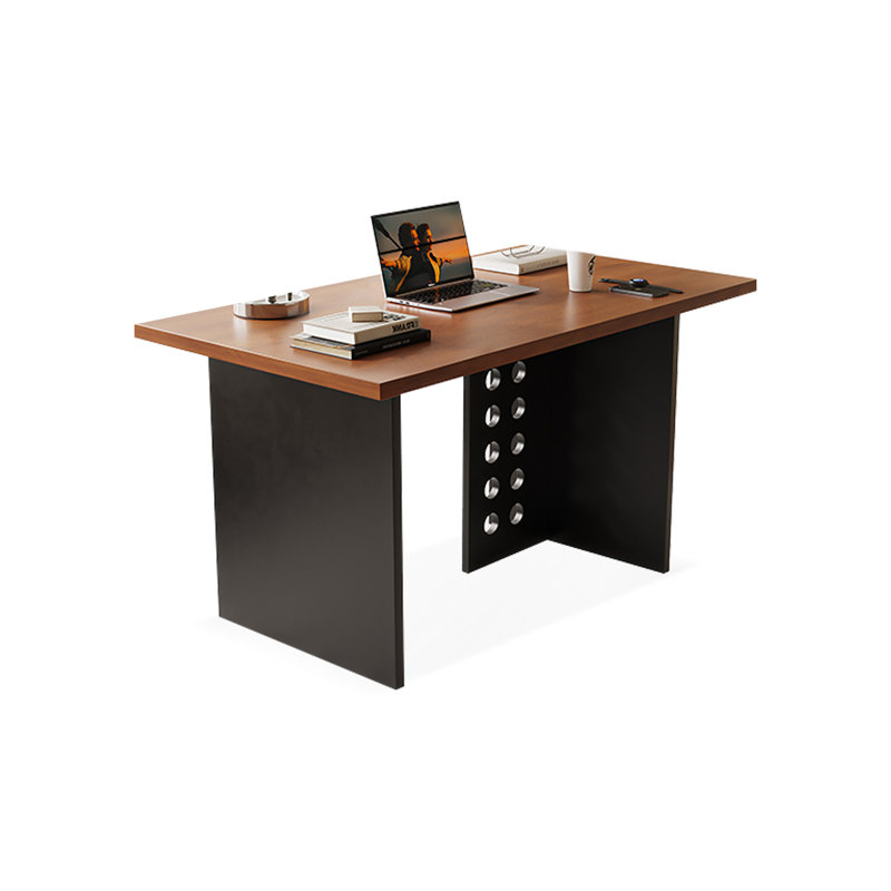 Walnut Rectangular Solid Wood desks, 29.53" H x 55.12" W x 27.56" D