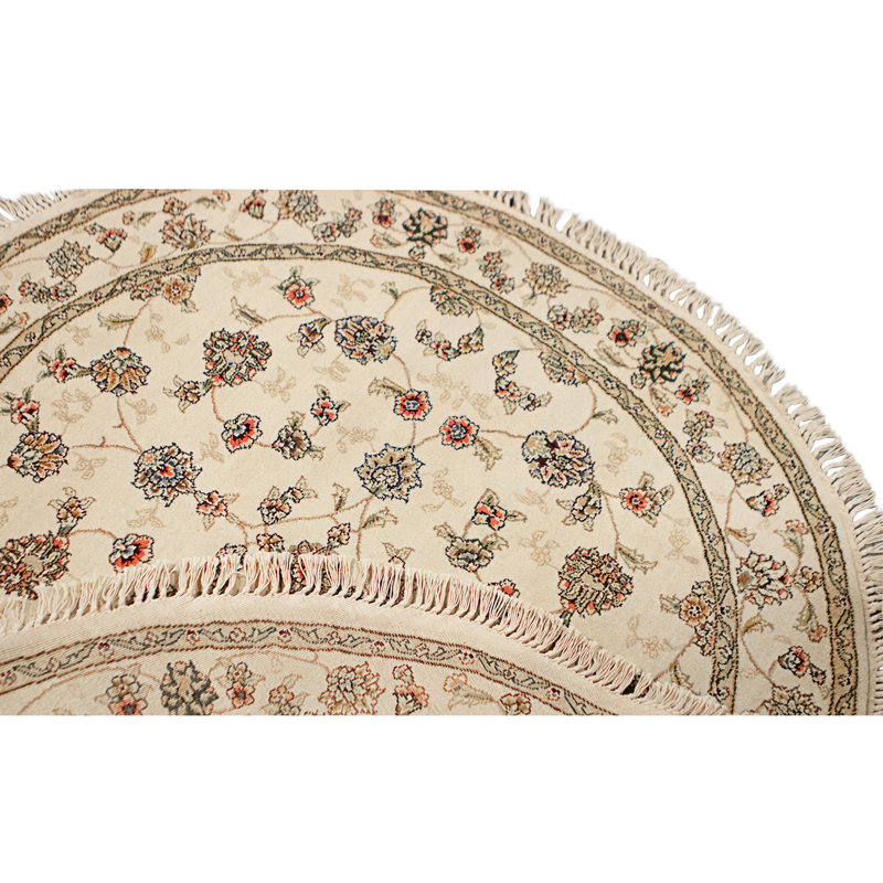High-Quality Hand-Knotted Ivory Area Rug