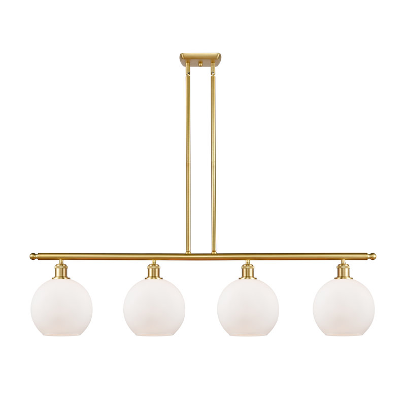 Baptista 4 - Light Kitchen Island Pendant, Matte White, Satin Gold, LED
