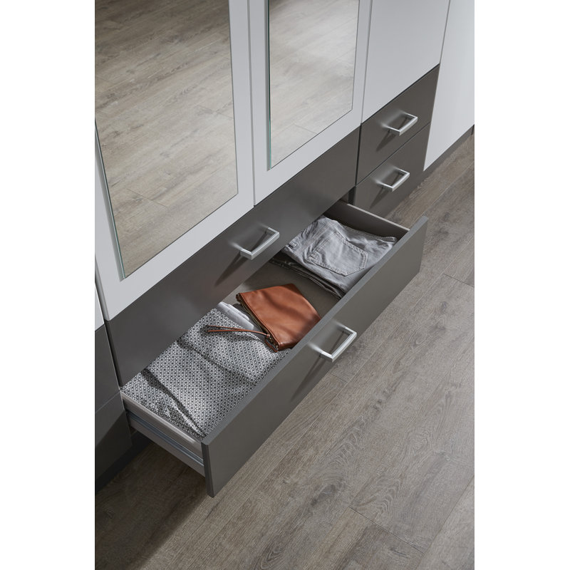 Gamma 6 Door Wardrobe, White/Grey