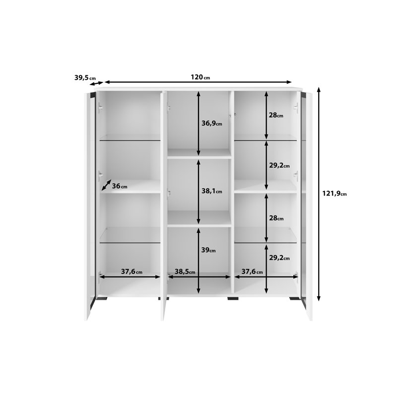 Myton Laminate Standard Accent Cabinet, Oak/White