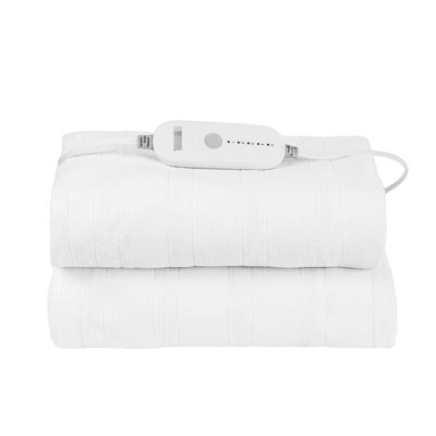 King Heated Mattress Pad 78x80 Inches, Soft Fleece Fabric, Fast Warm - Up, Left Right Zoning Temperature, 5 Temperature Levels Selection, 10 Hour Power Off Function, White Inches Size Pad, Surface,