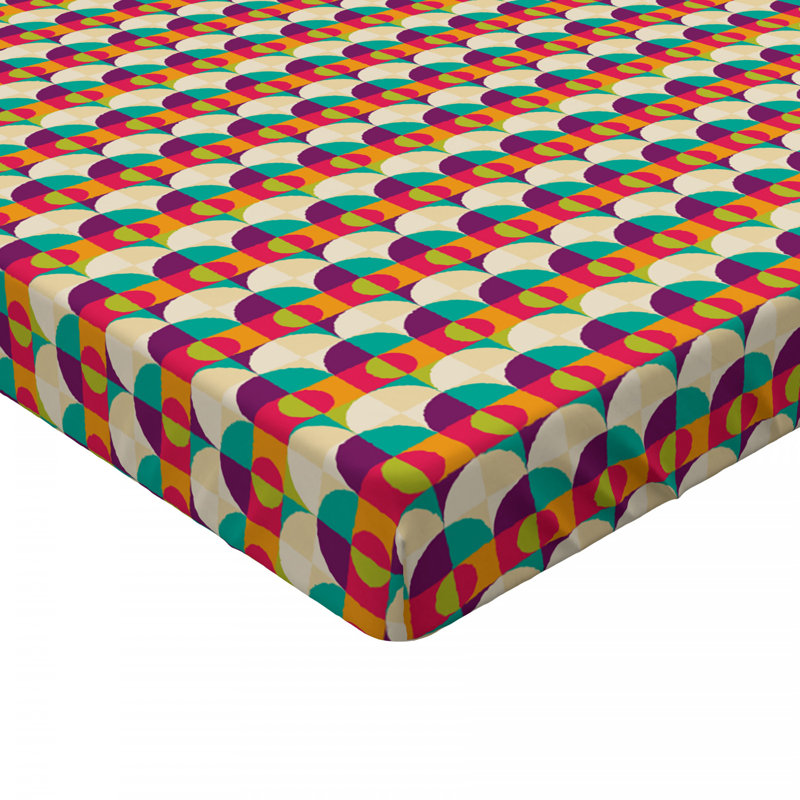 Microfiber Geometric Fitted Sheet, Full Fitted Sheet
