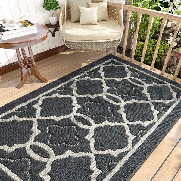 Red Barrel Studio® Non-Slip Geometric Outdoor Doormat & Reviews