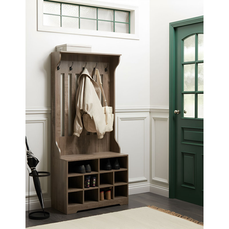 Hall Tree 80cm Wide with Shoe Storage