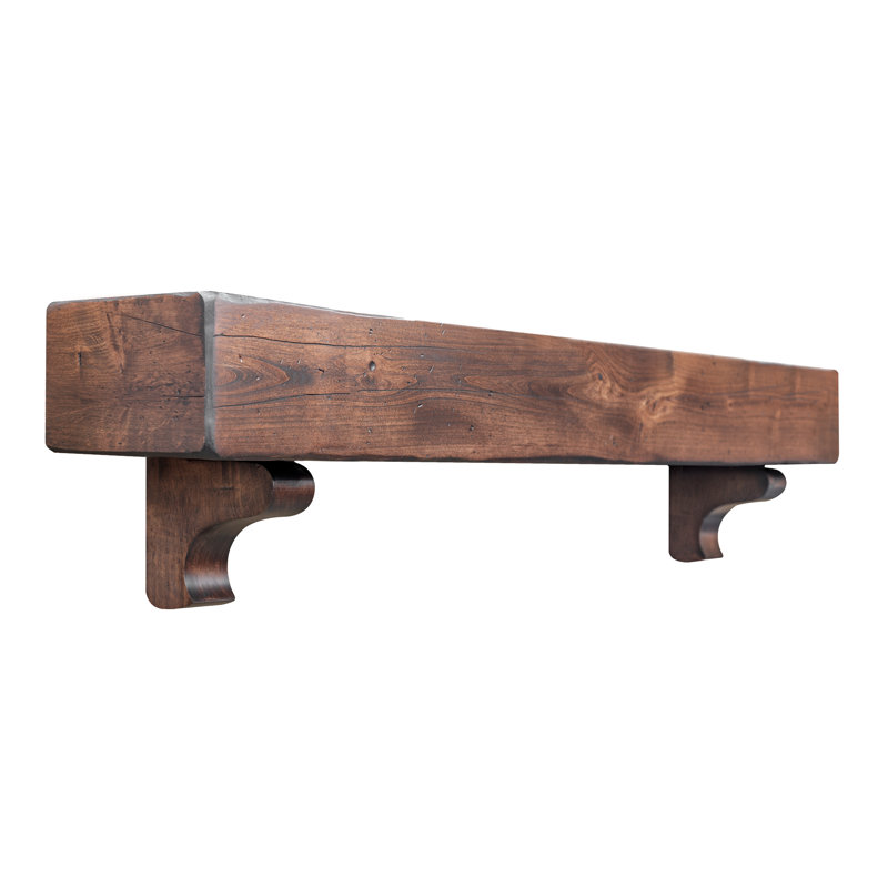 Villa Fireplace Mantel, Brown Wood, 60"