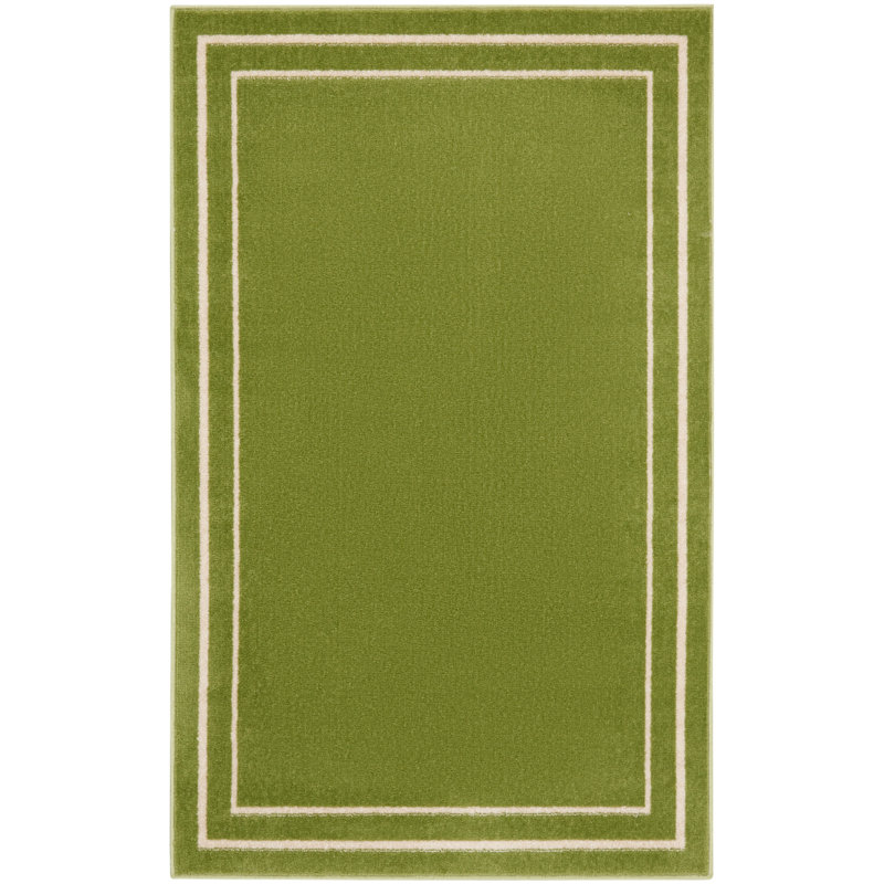 Nourison Essentials Green Ivory Indoor/Outdoor Area Rug, Rectangle 2' x 4'