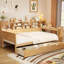 Lit de jour multifonctionnel en bois pour lit simple avec tablette et rangement pour bureau - Optimiseur d'espace en bois-49373446