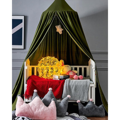 Round Dome Bed Canopy Mosquito Net For Girls Bedroom, Green, 250 X 65 X 65Cm