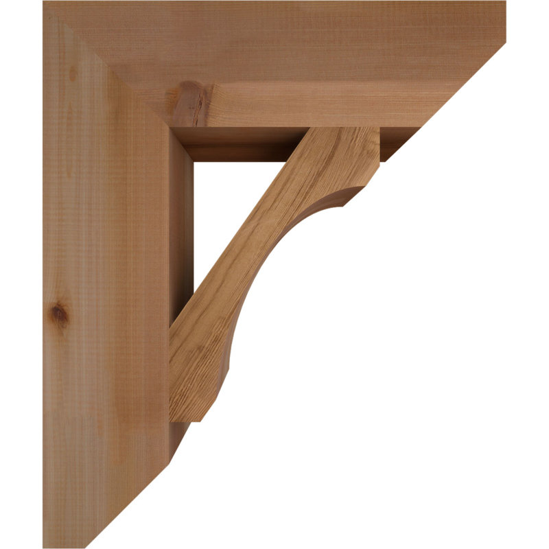 Wood Bracket/Corbel, Western Red Cedar (Smooth), 26" H x 5.5" W x 22" D