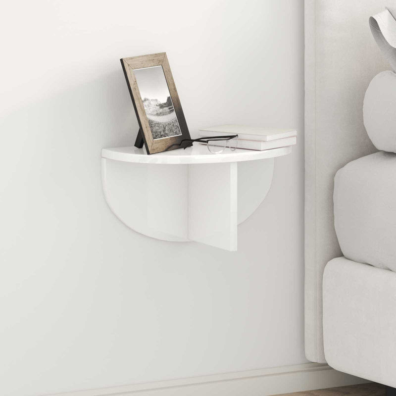 Floating Shelf, 19cm H x 38cm W x 19cm D, High Gloss White