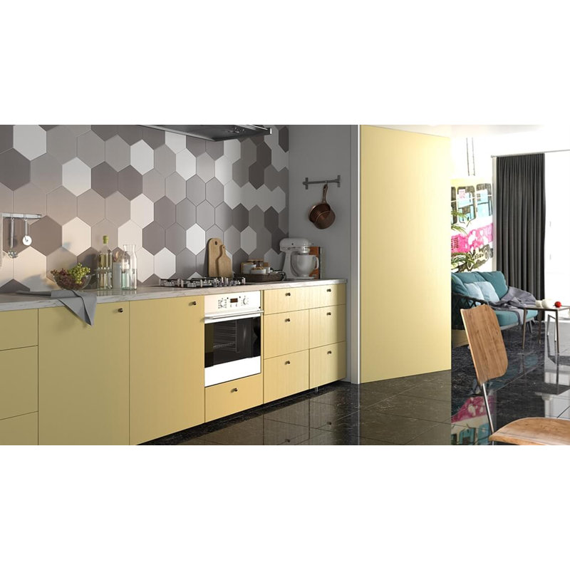 8.5" x 10" Straight Edge Porcelain Wall & Floor Tile, Gray