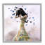 Femme éthérée, robe jaune volant de papillons bleus par Christopher Cuseo - impression-70680400-70680406