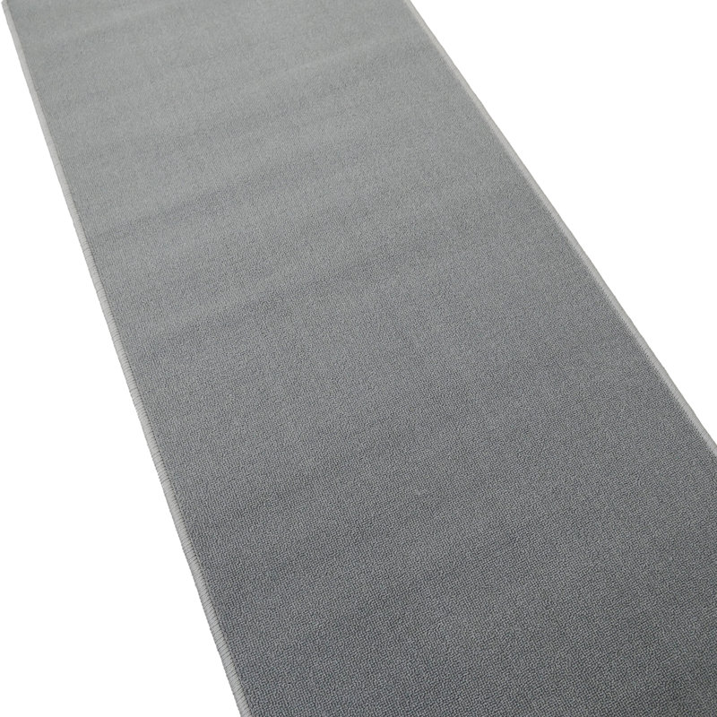 Custom Size Non Slip Solid Color Grey Low Pile Slip Resistant Hallway Runner Rugs by Feet, Runner 1'10" x 9'