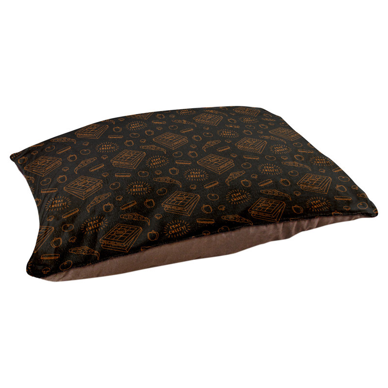 Campion Fleece Pet Bed, 52" L x 42" W, Black/Orange