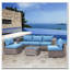 59.8 Outdoor Wicker Armless Sofa Set