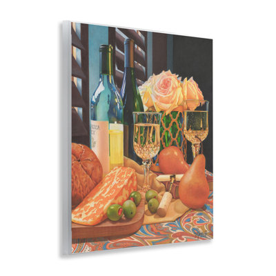 Art mural romantique vin et fromage par Mardell Schuster
