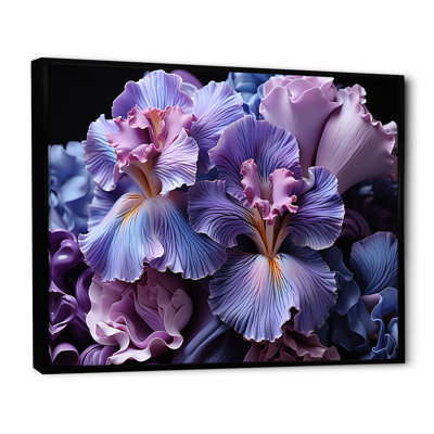«Midnight Purple Irises Serenity Unveilé I», reproduction sur toile