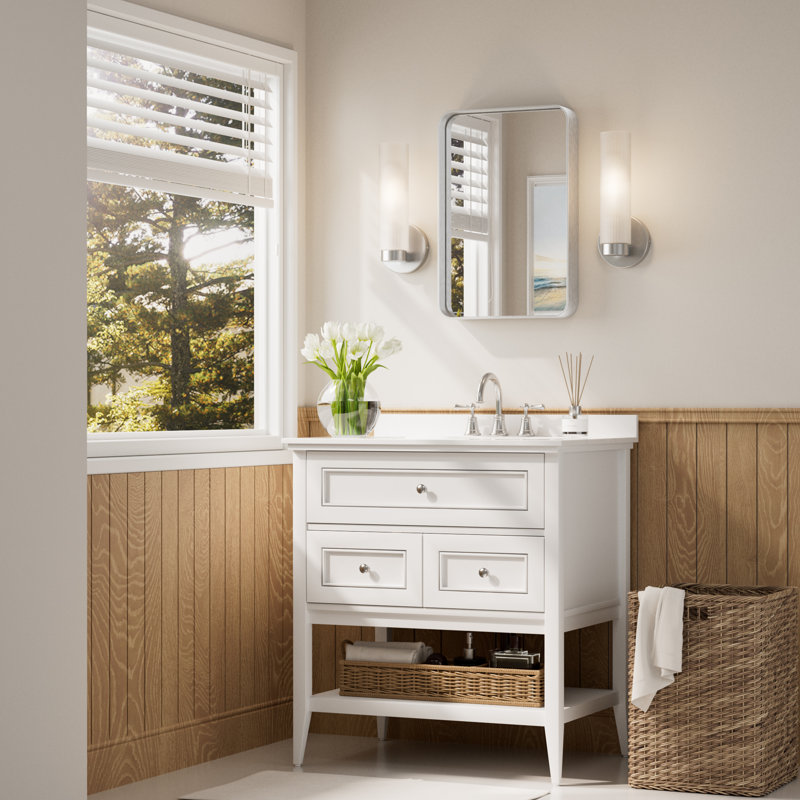 Miroir d'appoint Tyro, Argent, 24 po x 16 po, Rectangulaire