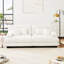 Canapé 2 places en tissu chenille blanc avec coussins lombaires Living Design