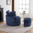 38.98''W Corduroy Double-Layer Seat Cushion Swivel Accent Sofa Chair With Ottoman