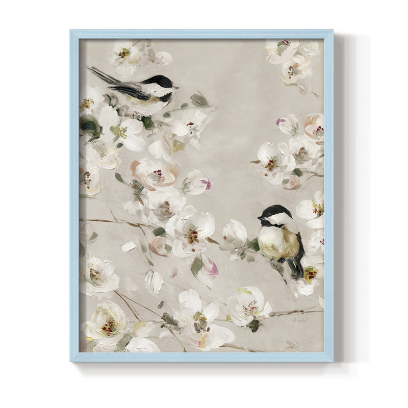 «Sweet Song Duo II», reproduction encadrée - bois massif, Bleu, H 30 po x l 24 po