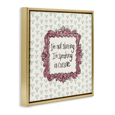 Speaking In Cursive Framed Floater Canvas Wall Art by Anne Tavoletti