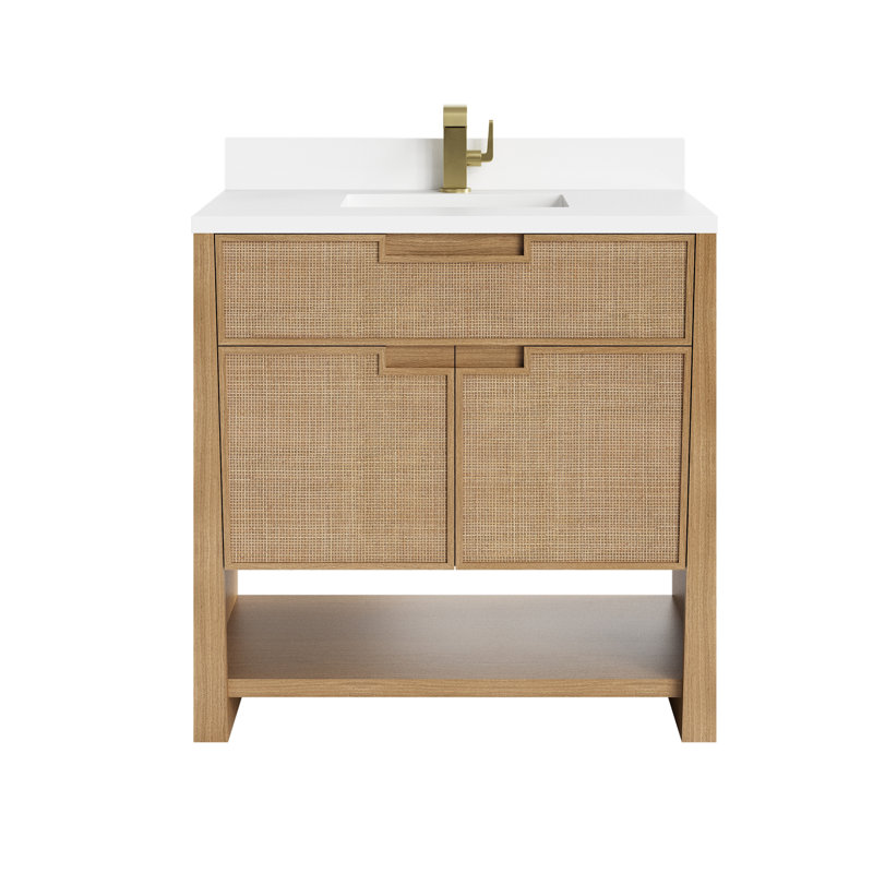 Solene 36'' W Single Vanity, Single-Hole, White Zeus Quartz