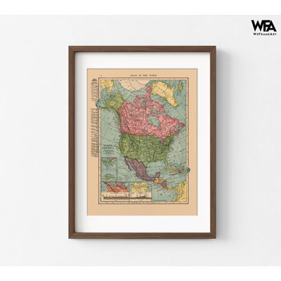 North America United States Mexico Canada, Map Of USA Print, Rustic Geography Teacher Gift Idea, Small Studio Large Decor Poster
