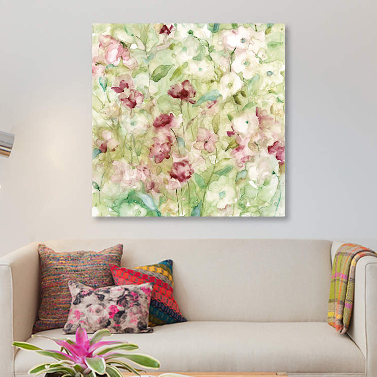 « jardin », impression sur toile, H 48 po x l 48 po x P 1,5 po, Toile tendue, Pas de tapis