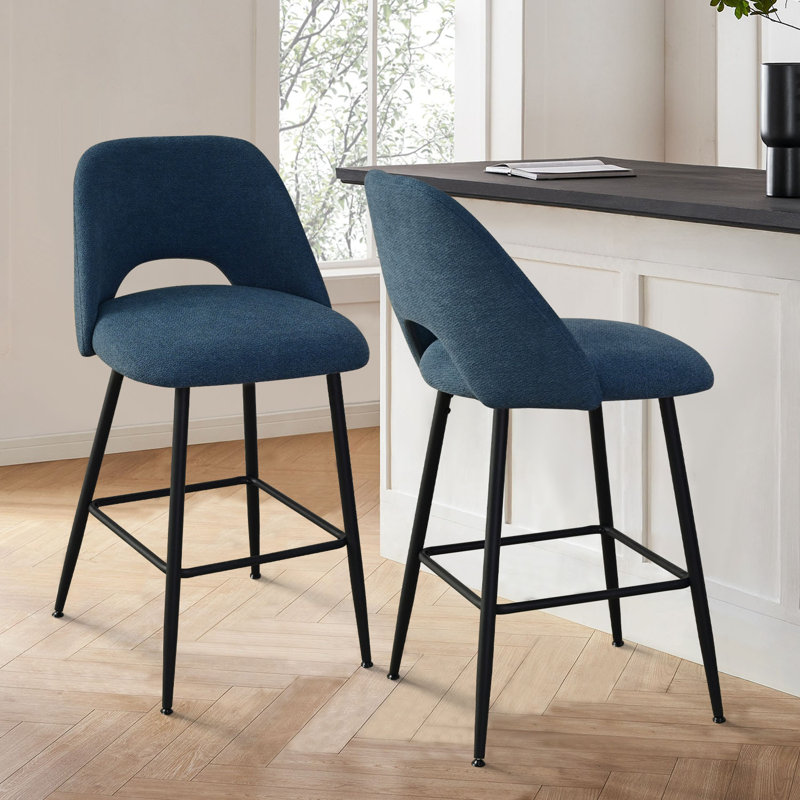 Tabouret de comptoir rembourré 26,5 po Jayden, Bleu