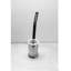 Universal Toilet Brush Holder - Free Standing - 15" Stainless Steel/Glass/Polished Chrome
