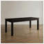 Table de salle à manger rustique en bois massif avec rallonge de 45 cm, fini noir antique, 6 couverts, style campagnard rectangulaire