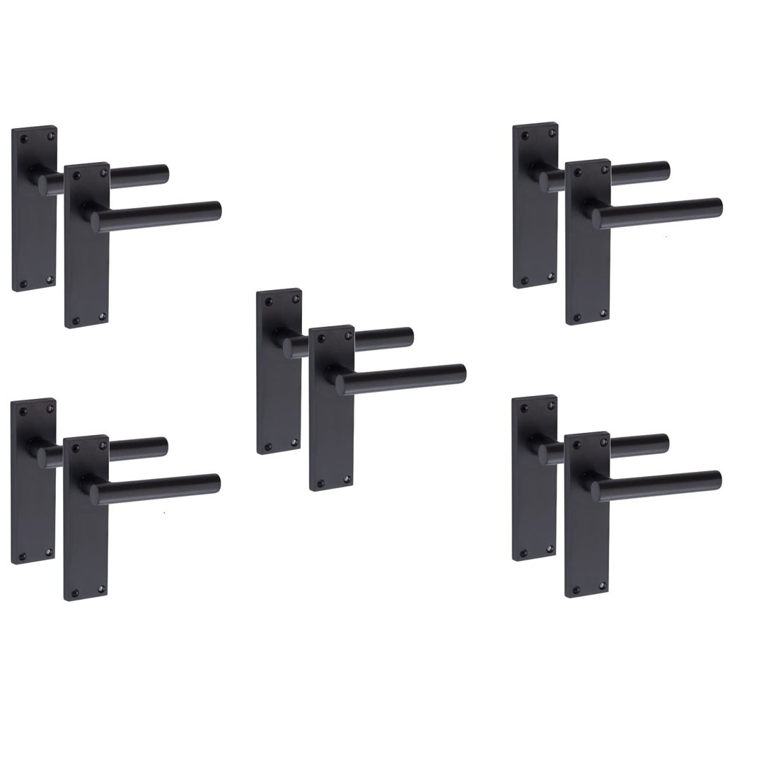 5 Pairs T-Bar Lever Backplate Door Handle