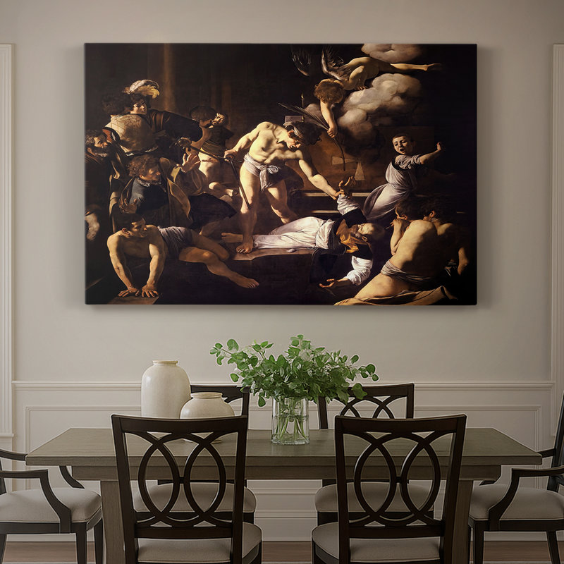 Le martyre de Saint-Matthew-Caravage-Toile tendue avec châssis-c. 1599-1600, 32 x 48