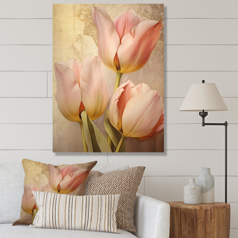 Tulip Dreams IV - impression sur toile florale, H 32 po x l 24 po x P 1 po, Toile tendue