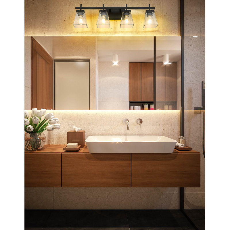 4 - Light Dimmable Vanity Light, Matte Black