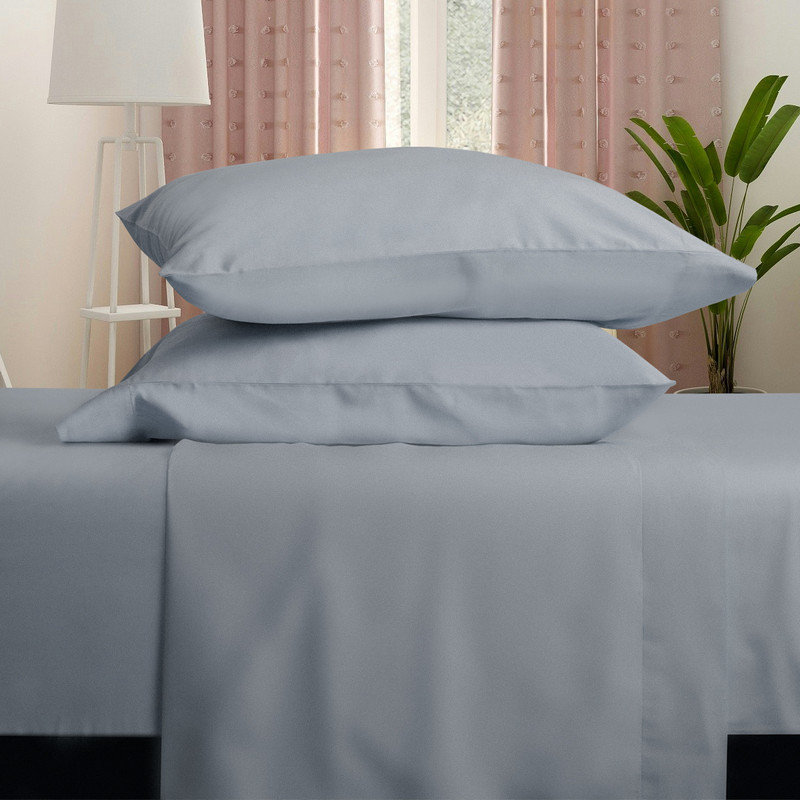Farm to Home Dreamy Organic Cotton Sheet Set, Cool 300TC Sateen, Twin Sheet Set, Sky