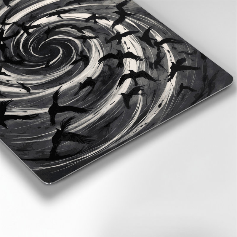 Oiseau noir, cerf-volant noir, art mural en métal, H 240 po x l 288 po x P 0,05 po