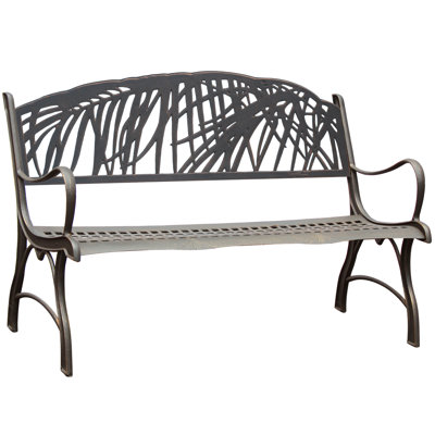 Milaca Palm Cast Iron Park Bench by Canora Grey