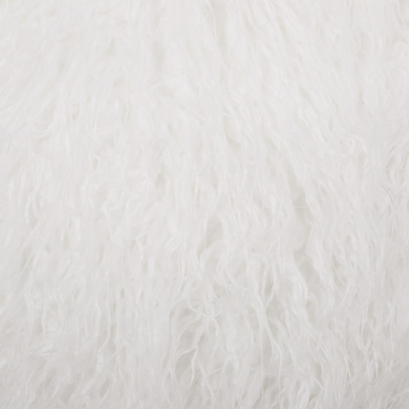 Sac à billes rond en fausse fourrure, H 25 po x l 35 po x P 35 po, Fausse fourrure blanche 