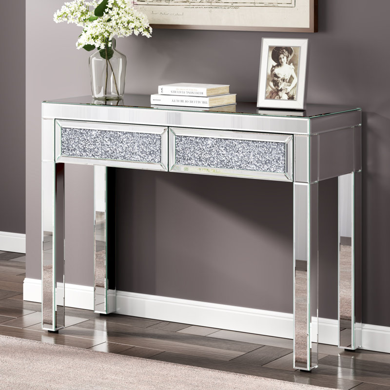 Console 39,4 "en verre avec tiroirs